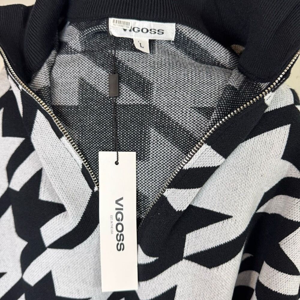 ANTHROPOLOGIE | houndstooth quarter zip sweat | Vigoss | new nwt | large - Picture 10 of 13